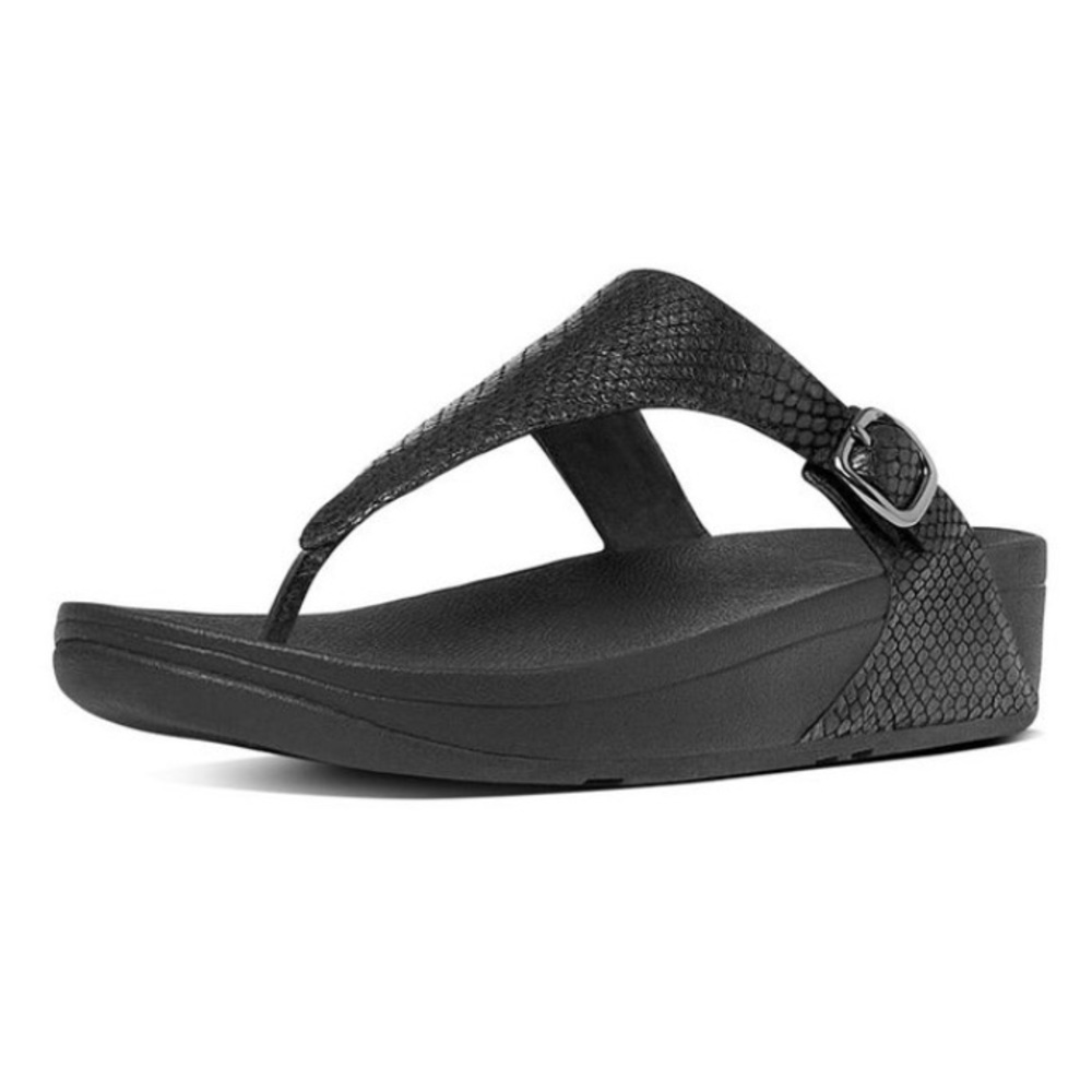 FitFlop Black Snake - The Skinny Leather Sandal